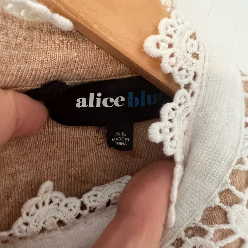 Alice Blue Tan Sweater with Lace Appliqué - Picture 8 of 8